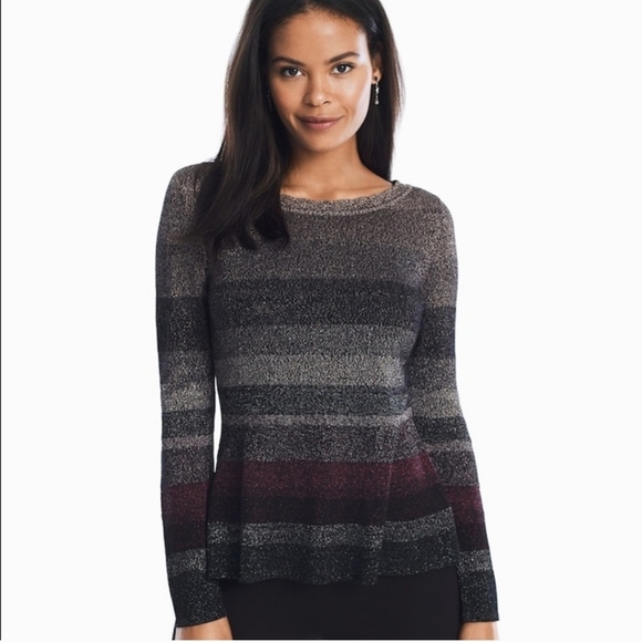White House Black Market Metallic Gold Sweater Size Small - Picture 1 of 7